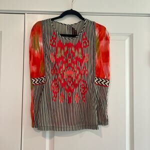 Ranna Gill Women's Sleeveless Blouse Bright Pink Medium Petite